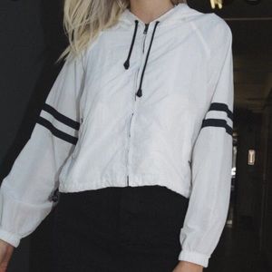 White windbreaker